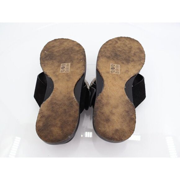 Rag & Bone Beau Cross Sandals Womens 37.5 7.5 Black Suede Slide Flat Slip On - Picture 10 of 13